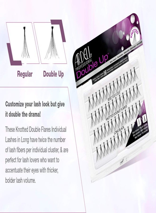 Ardell Double Up Individual Lashes, Knotted - Long, Black, DIY Lash Clusters, Reusable Eyelash Extensions, 4 Pack - Image 4